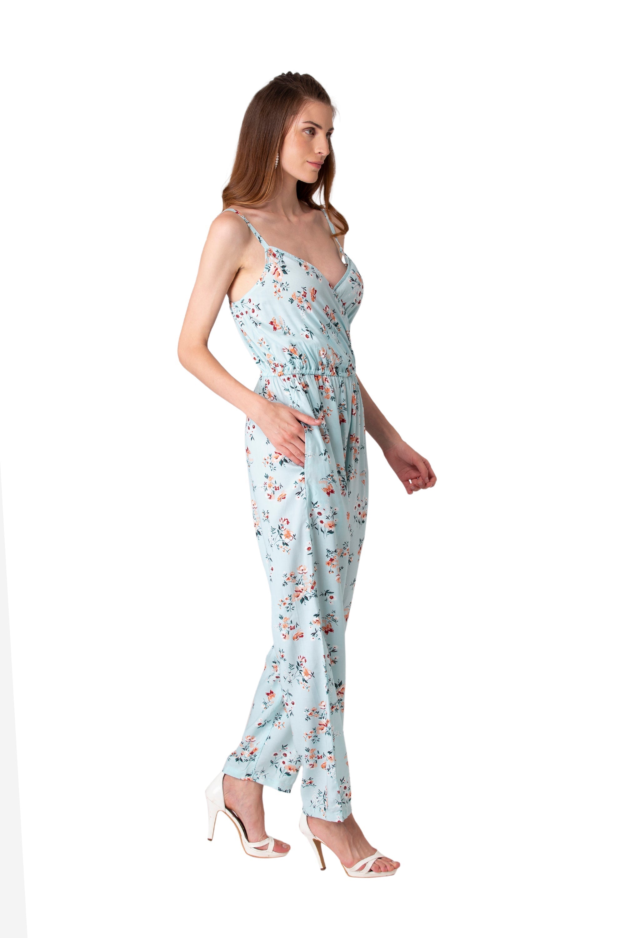 Buy Orange Cotton Twill Embroidery Lapel Collar Floral Print Jumpsuit For  Women by SO US by Sougatpaul Online at Aza Fashions.